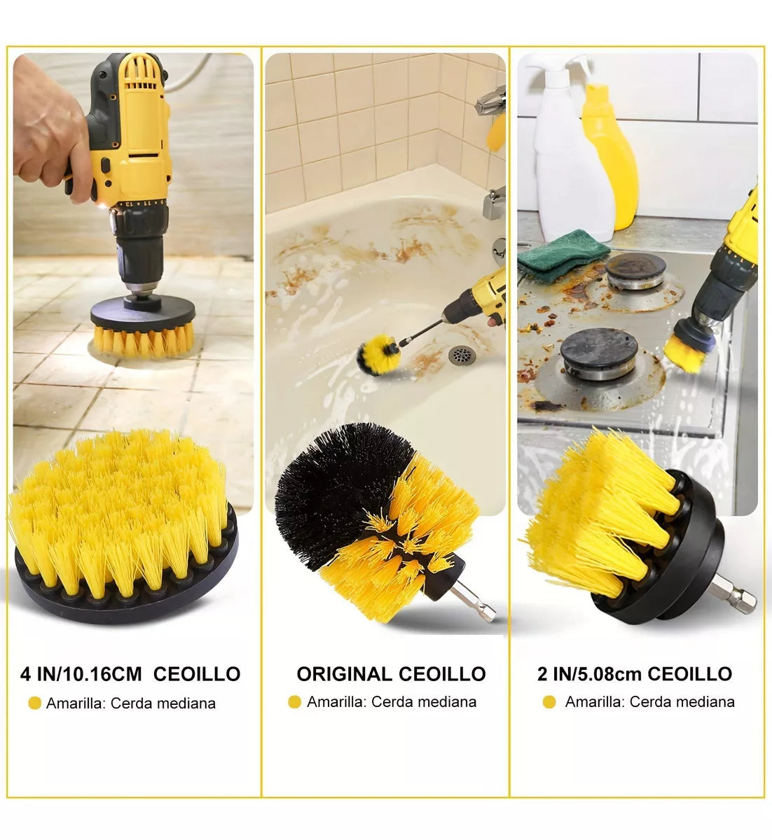 Turbo Clean™-Kit Cepillos para Taladro 4 en 1 (NO INLUYE TALADRO)