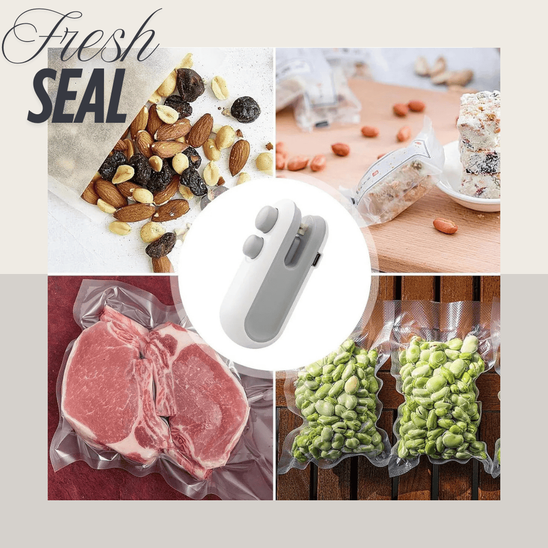 FreshSeal 2 en 1: Mini Sellador Portátil. ¡Frescura sellada, fácil y rápido!