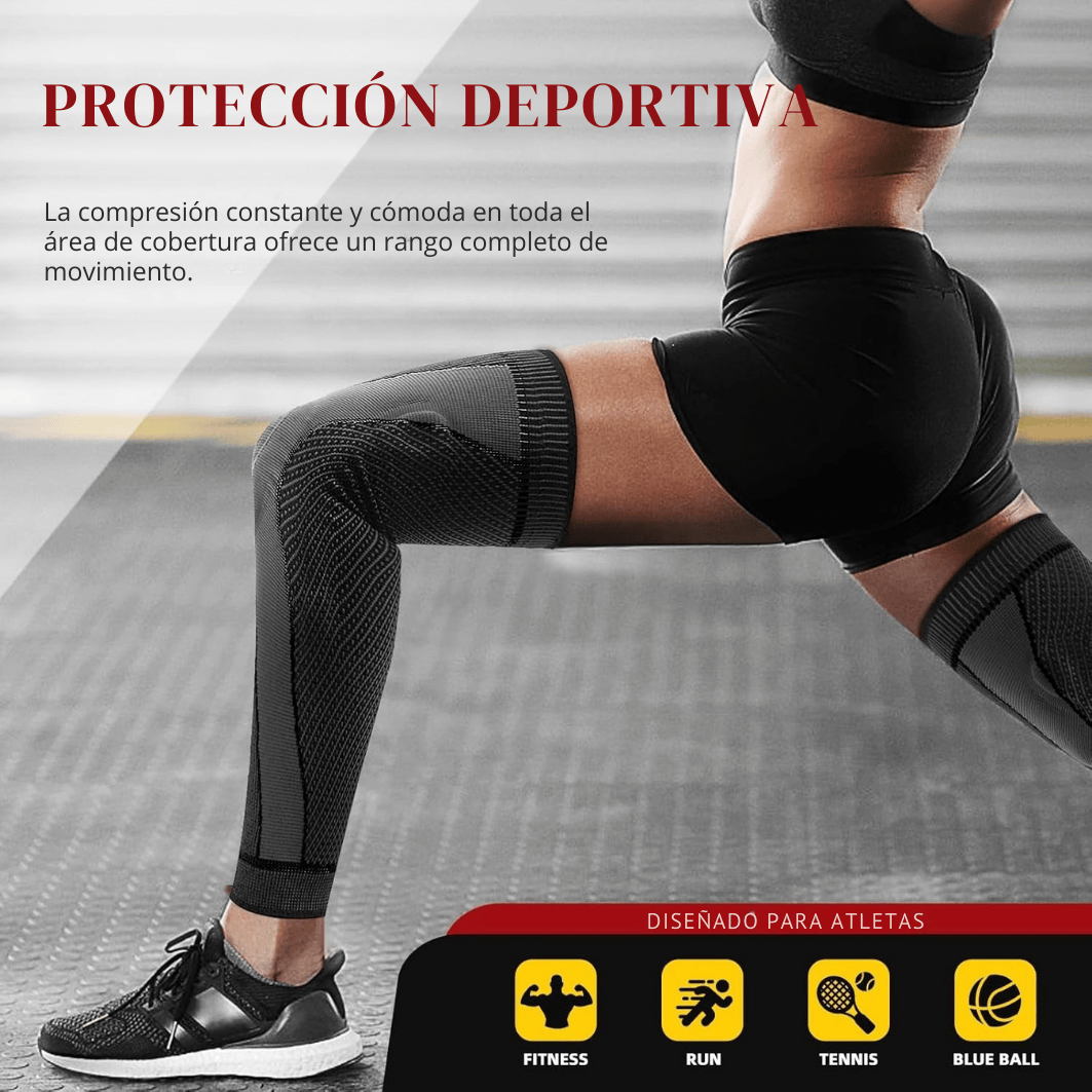 SportFlex™- 2 Rodilleras Largas- Soporte y Alivio en tus rodillas para mejor rendimiento deportivo.