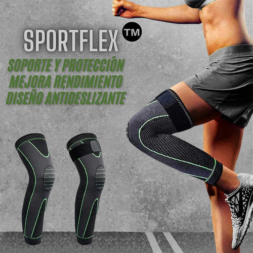 SportFlex™- 2 Rodilleras Largas- Soporte y Alivio en tus rodillas para mejor rendimiento deportivo.