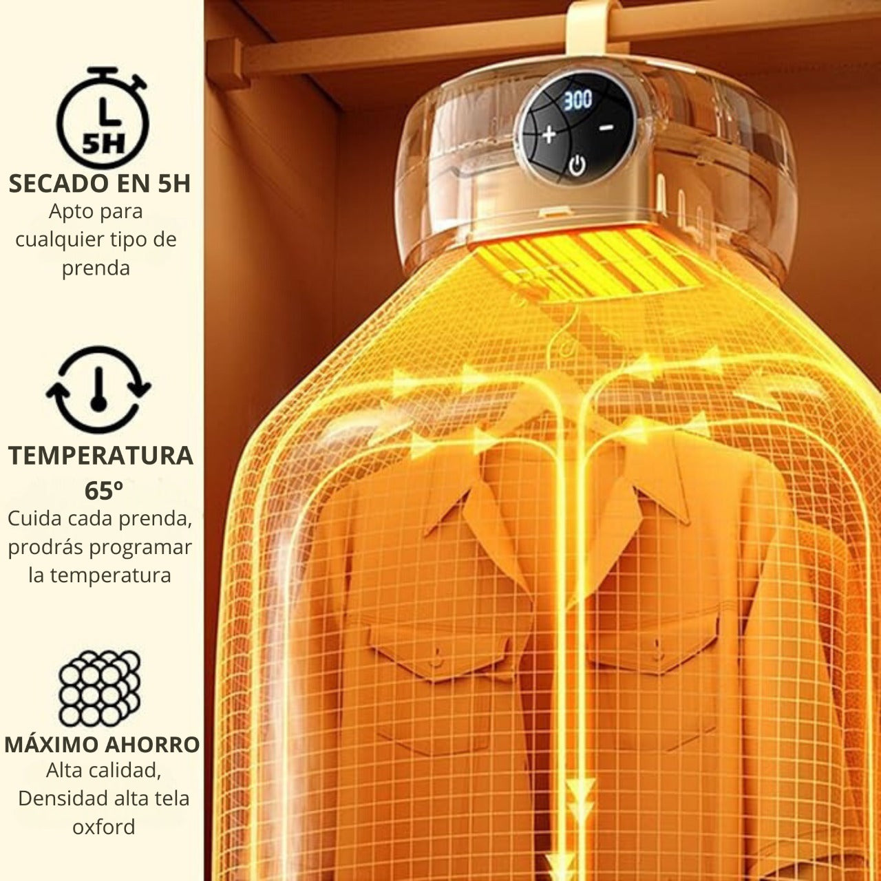 secadora de ropa portatil - tecnología UV para un secado rápido y ropa impecable.
