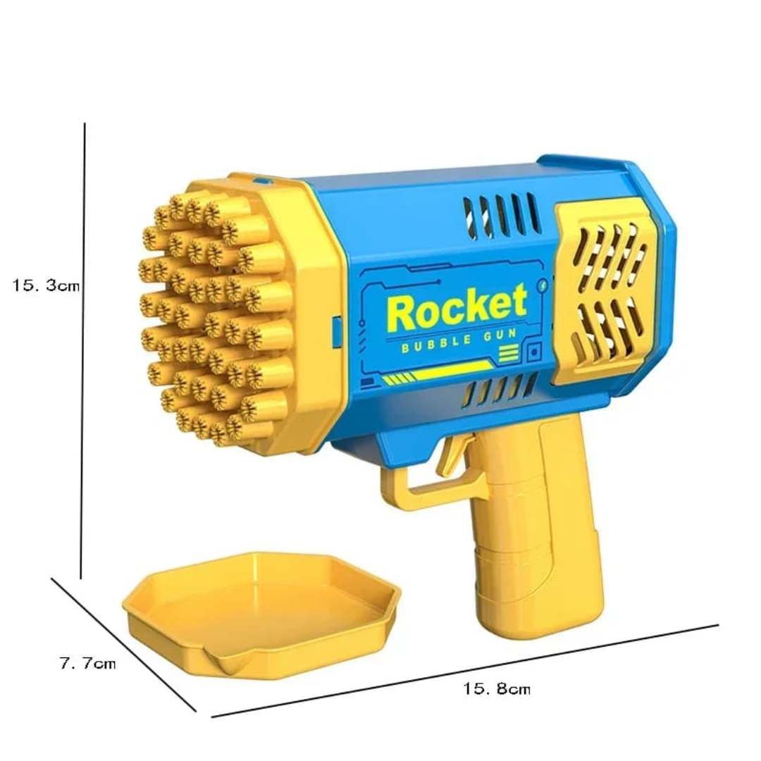 PISTOLA DE BURBUJAS GATLING BAZOOKA LED