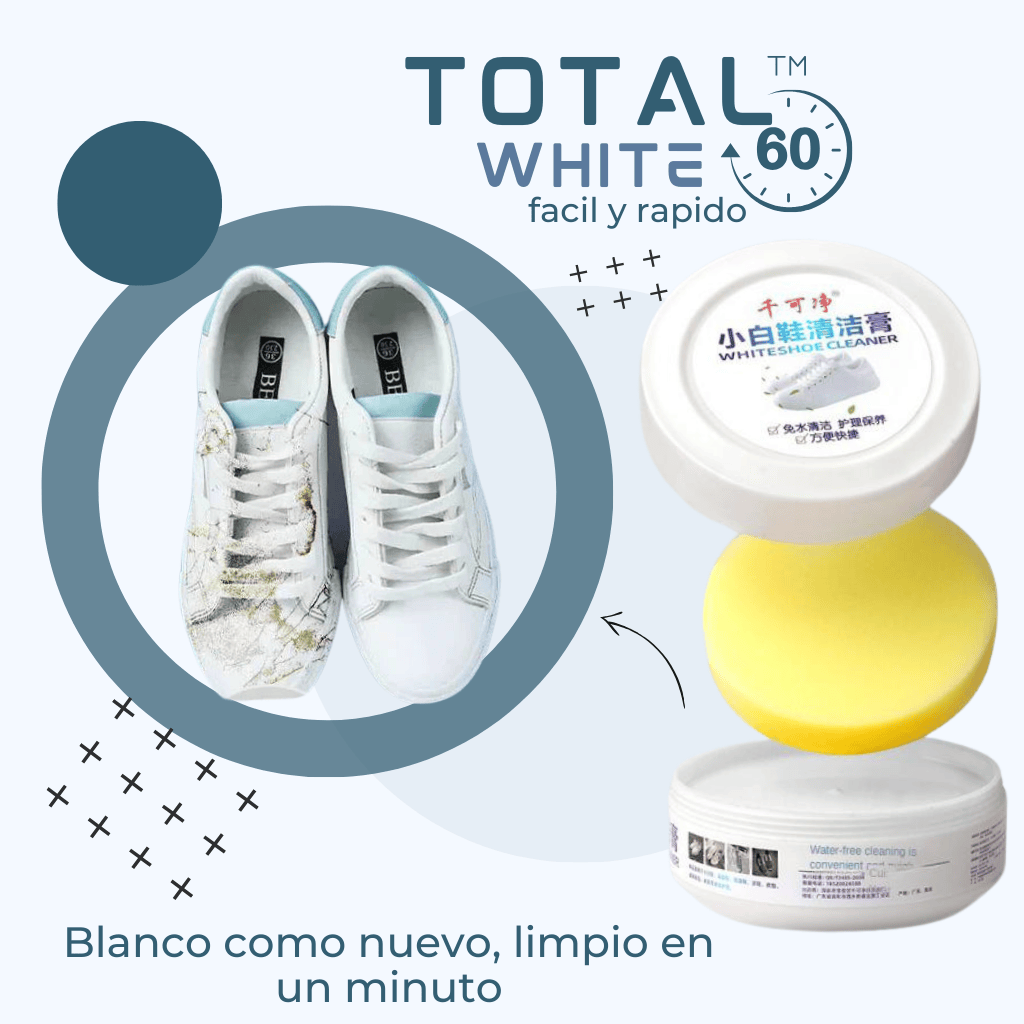 Crema Total White™ – Limpieza Profunda Instantánea – Renueva tus zapatos en 60 segundos sin dañar los materiales