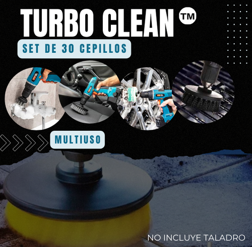 Turbo Clean™-Kit Cepillos para Taladro 30 piezas para limpieza extrema (NO INLUYE TALADRO)