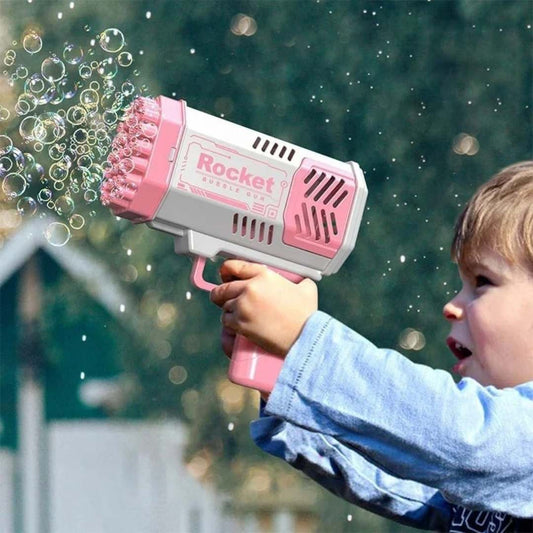 PISTOLA DE BURBUJAS GATLING BAZOOKA LED