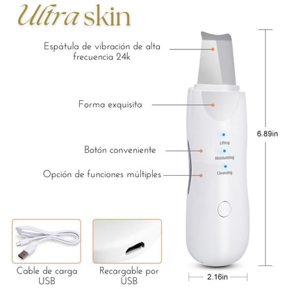 UltraSkin – Espátula Facial Ultrasónica Exfoliante + ¡2 Fundas de Regalo! 🎁