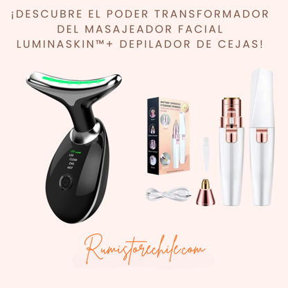 Masajeador Facial LuminaSkin™ + Lápiz Depilador de Cejas