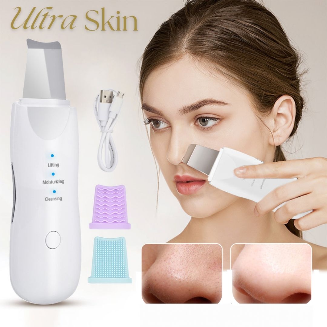UltraSkin – Espátula Facial Ultrasónica Exfoliante + ¡2 Fundas de Regalo! 🎁