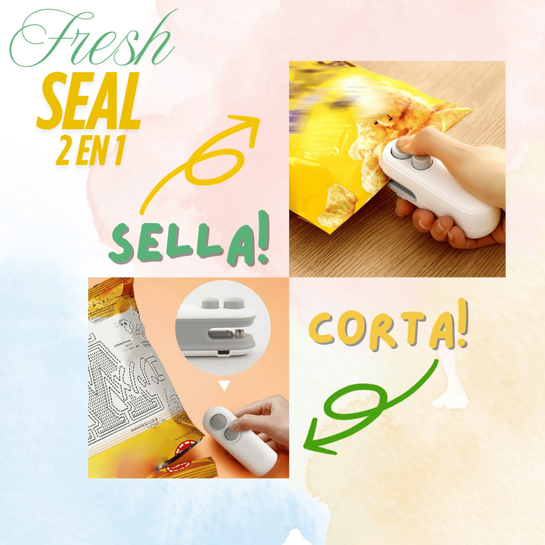 FreshSeal 2 en 1: Mini Sellador Portátil. ¡Frescura sellada, fácil y rápido!