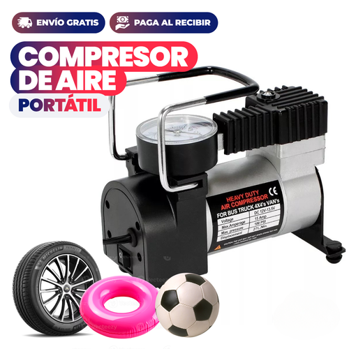 Mini compresor de aire -Inflado en menos de 2 minutos: listo para cualquier emergencia.